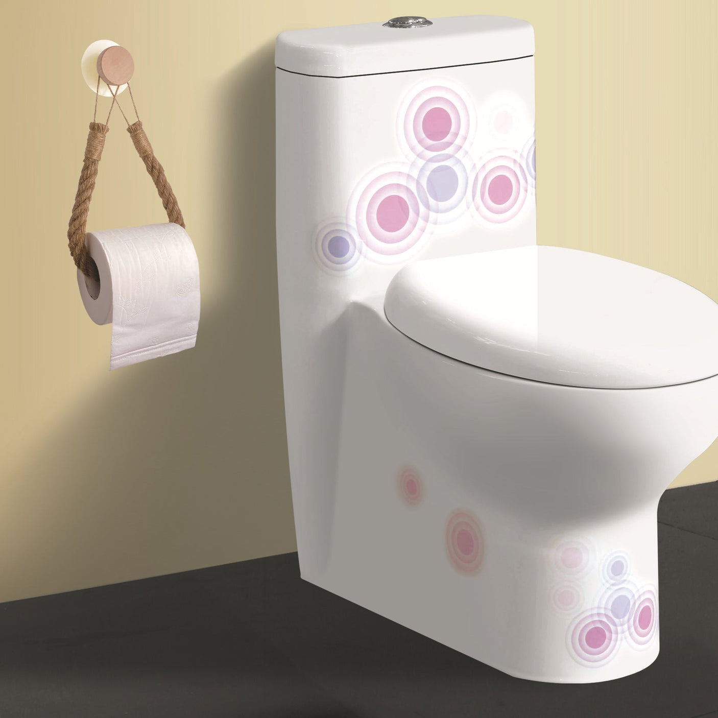 Wooden Hook Seamless Adhesive No Drilling Handmade Woven Hemp Rope Towel Rack Tissue Holder Bathroom Toilet eprolo