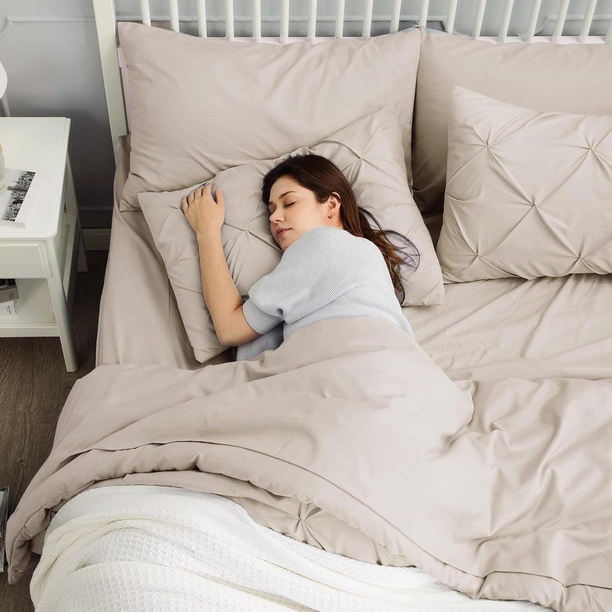 Cozy Pinch Pleat 5/7pcs Comforter Set by Bedsure Julia M LifeStyles