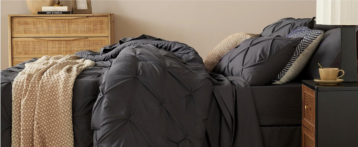 Cozy Pinch Pleat 5/7pcs Comforter Set by Bedsure Julia M LifeStyles