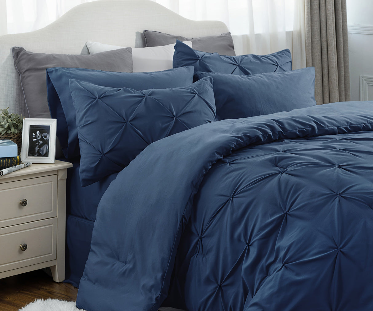 Cozy Pinch Pleat 5/7pcs Comforter Set by Bedsure Julia M LifeStyles
