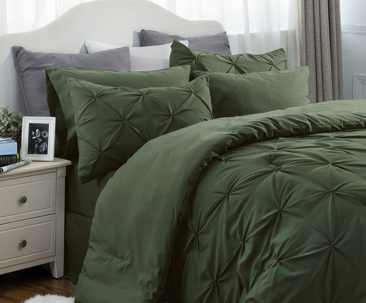Cozy Pinch Pleat 5/7pcs Comforter Set by Bedsure Julia M LifeStyles