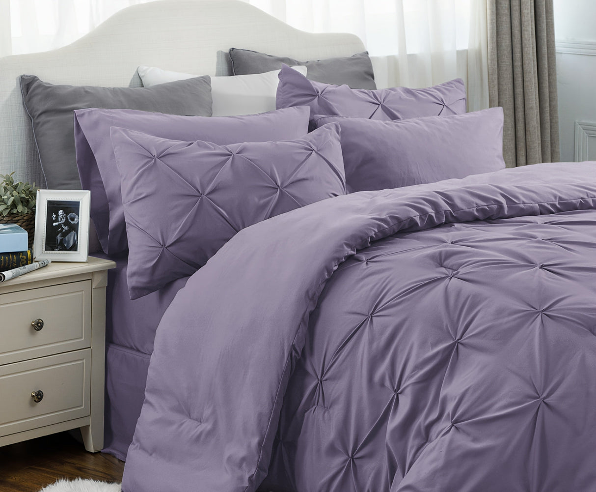 Cozy Pinch Pleat 5/7pcs Comforter Set by Bedsure Julia M LifeStyles