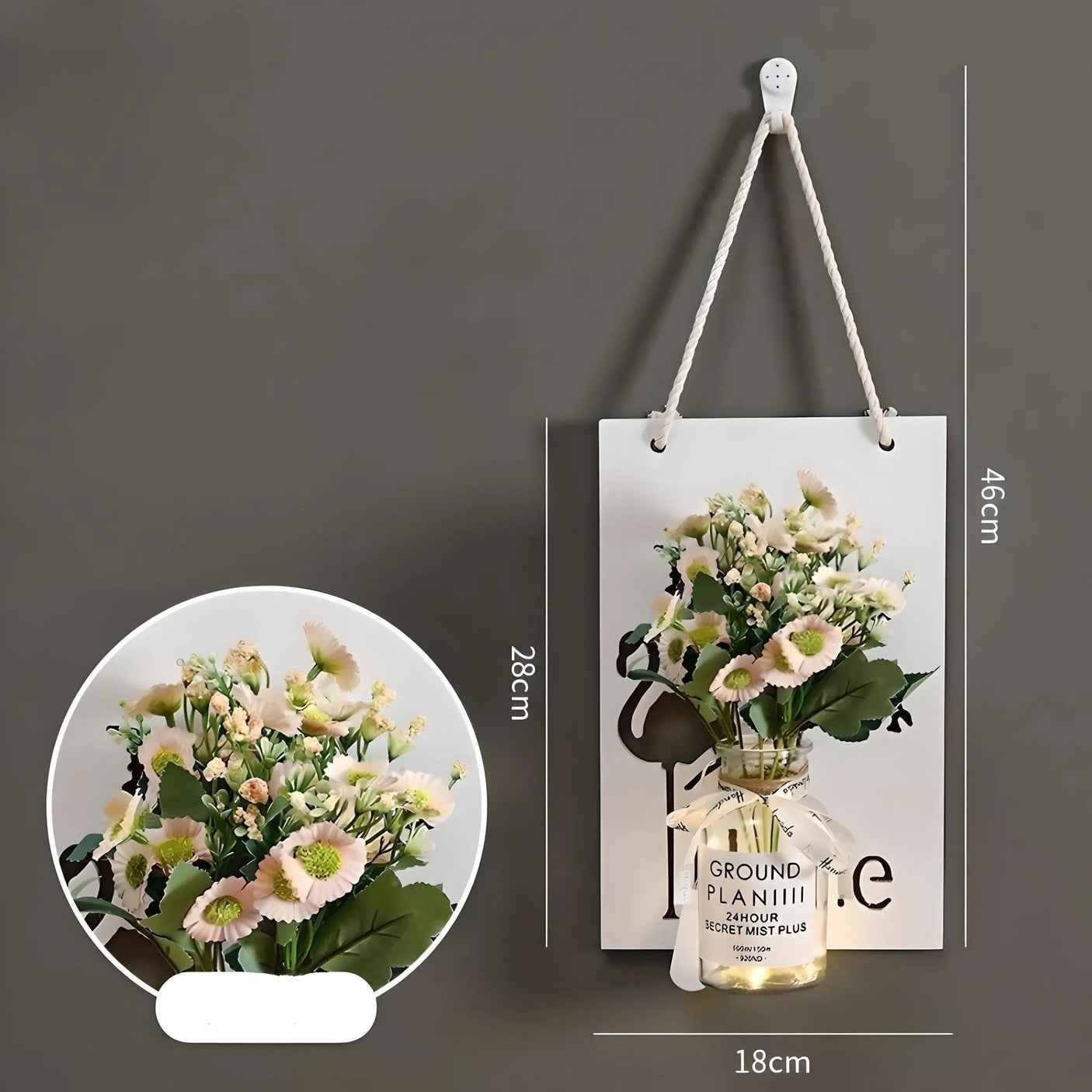 Scandinavian Style Hand-Painted Artificial Flower Wall Decor by Julia M - Julia M LifeStyles