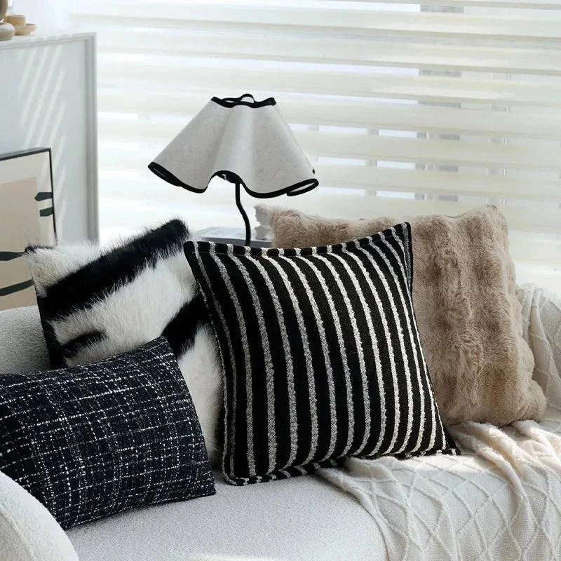30X50/45X45CM Black White Throw Pillow Cover Modern Simple Stamping Waist Cushion Cover Decor Home Decorative Pillowcase Julia M LifeStyles