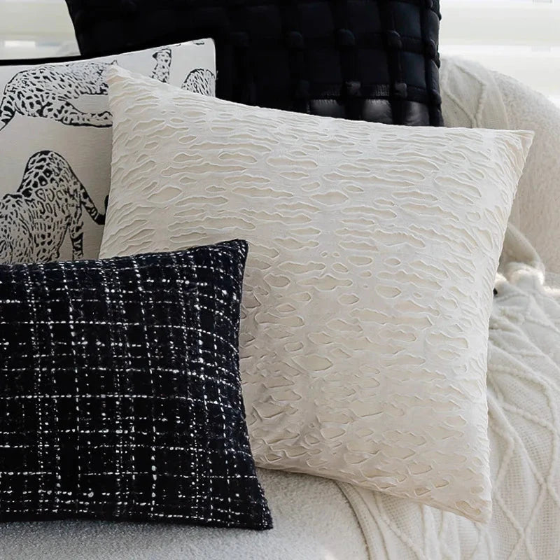 30X50/45X45CM Black White Throw Pillow Cover Modern Simple Stamping Waist Cushion Cover Decor Home Decorative Pillowcase Julia M LifeStyles