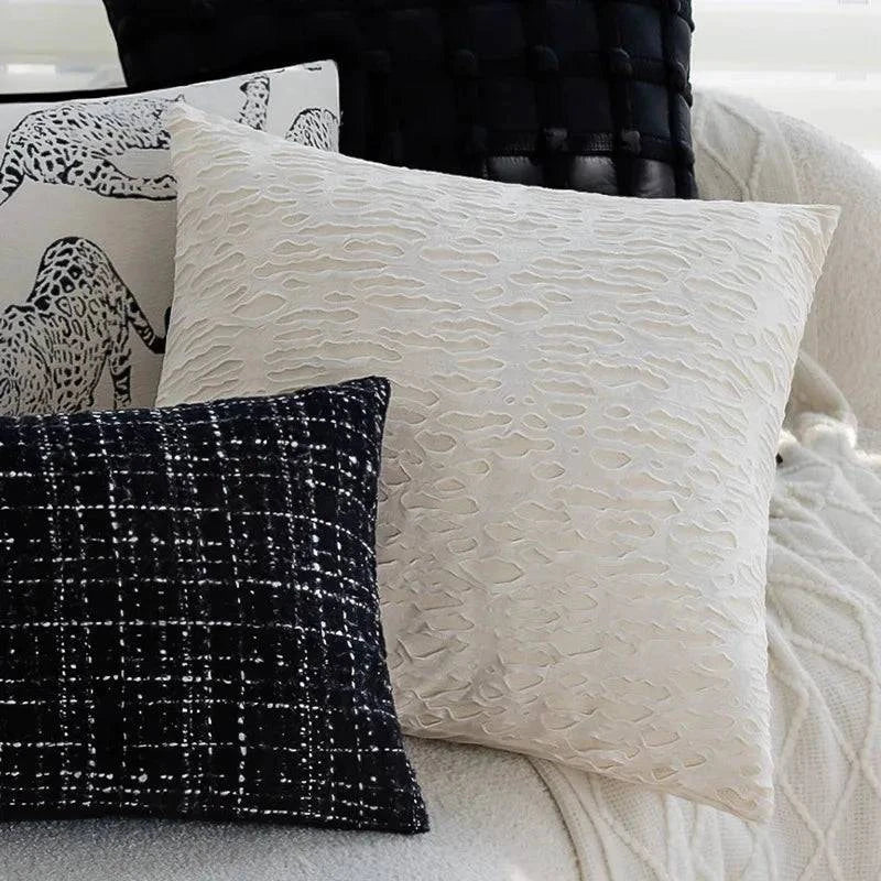 30X50/45X45CM Black White Throw Pillow Cover Modern Simple Stamping Waist Cushion Cover Decor Home Decorative Pillowcase Julia M LifeStyles