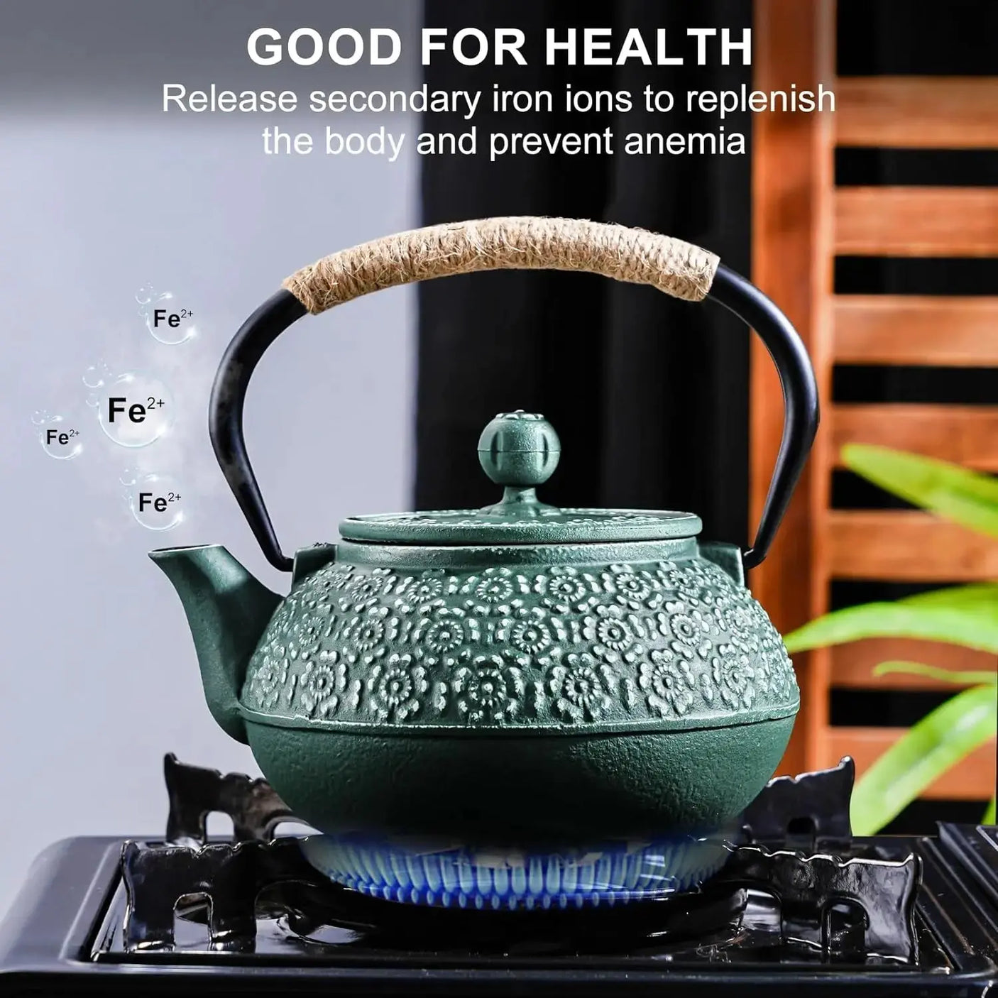 900ML Cast Iron Teapot Sakura Pattern Tea Kettle With Tea-Strainer - Julia M LifeStyles