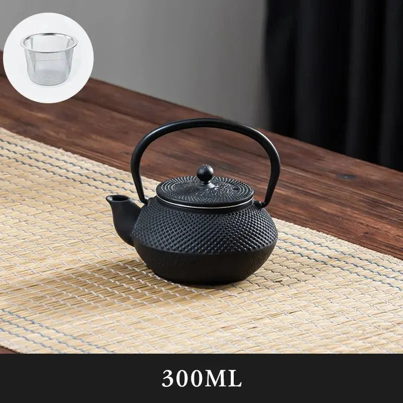 900ML Cast Iron Teapot Sakura Pattern Tea Kettle With Tea-Strainer - Julia M LifeStyles