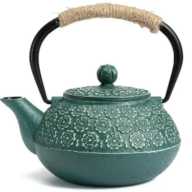 900ML Cast Iron Teapot Sakura Pattern Tea Kettle With Tea-Strainer - Julia M LifeStyles