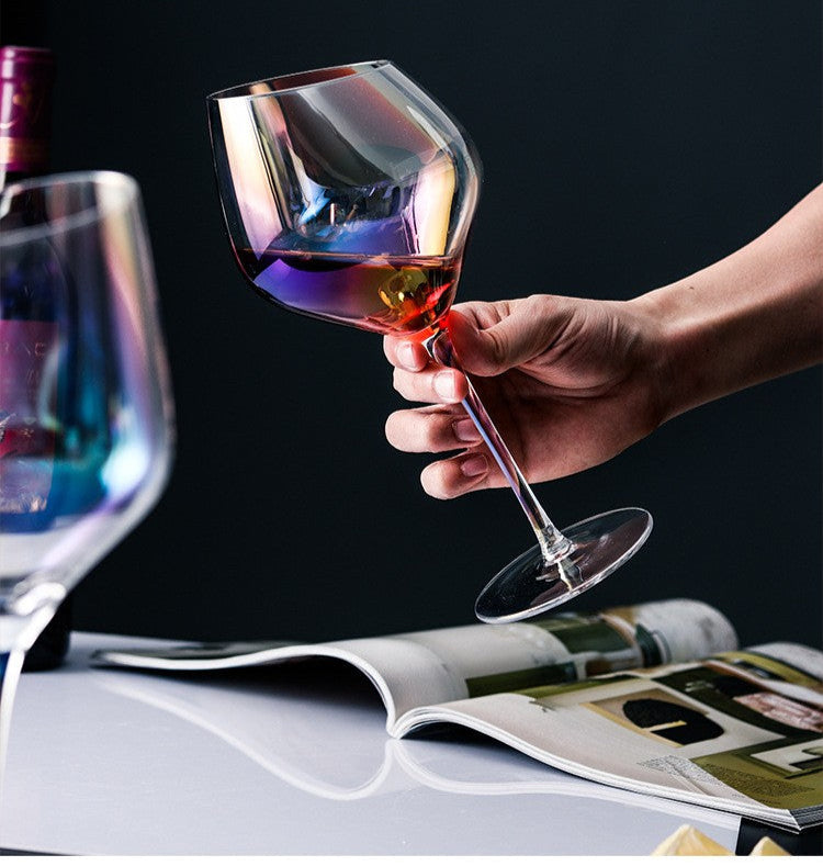 Japanese-Style Colorful Crystal Wine Goblet - Rainbow Champagne Glass Julia M LifeStyles