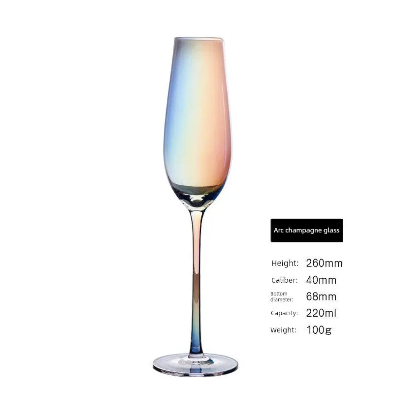 Japanese-Style Colorful Crystal Wine Goblet - Rainbow Champagne Glass Julia M LifeStyles