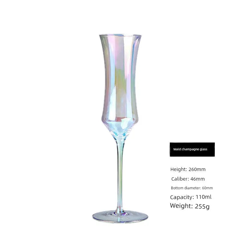 Japanese-Style Colorful Crystal Wine Goblet - Rainbow Champagne Glass Julia M LifeStyles