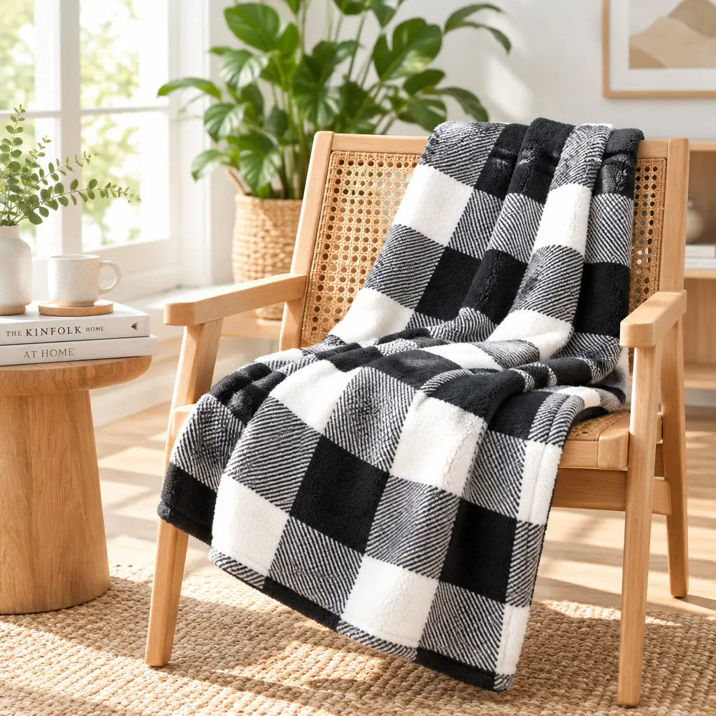 Scandinavian Winter Luxe Coral Fleece Throw Blanket Julia M LifeStyles