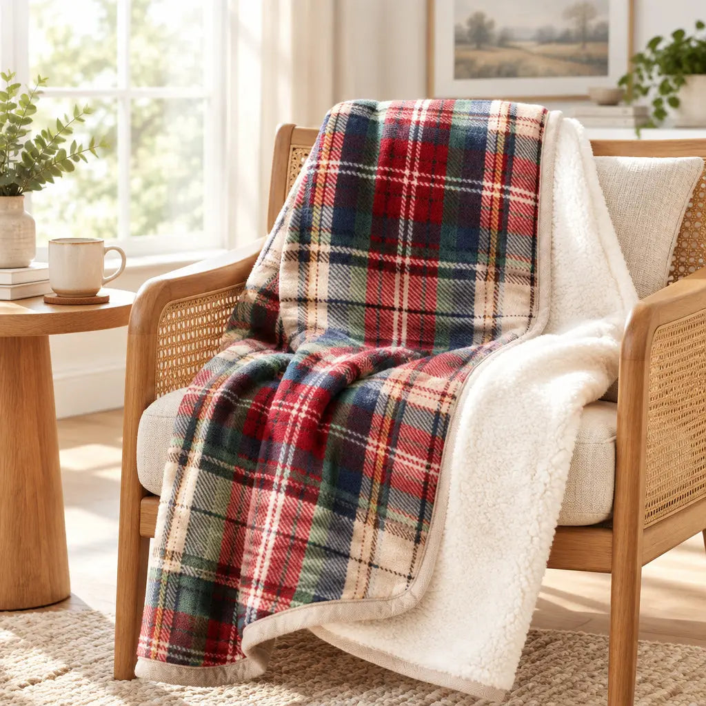 Scandinavian Winter Luxe Coral Fleece Throw Blanket Julia M LifeStyles