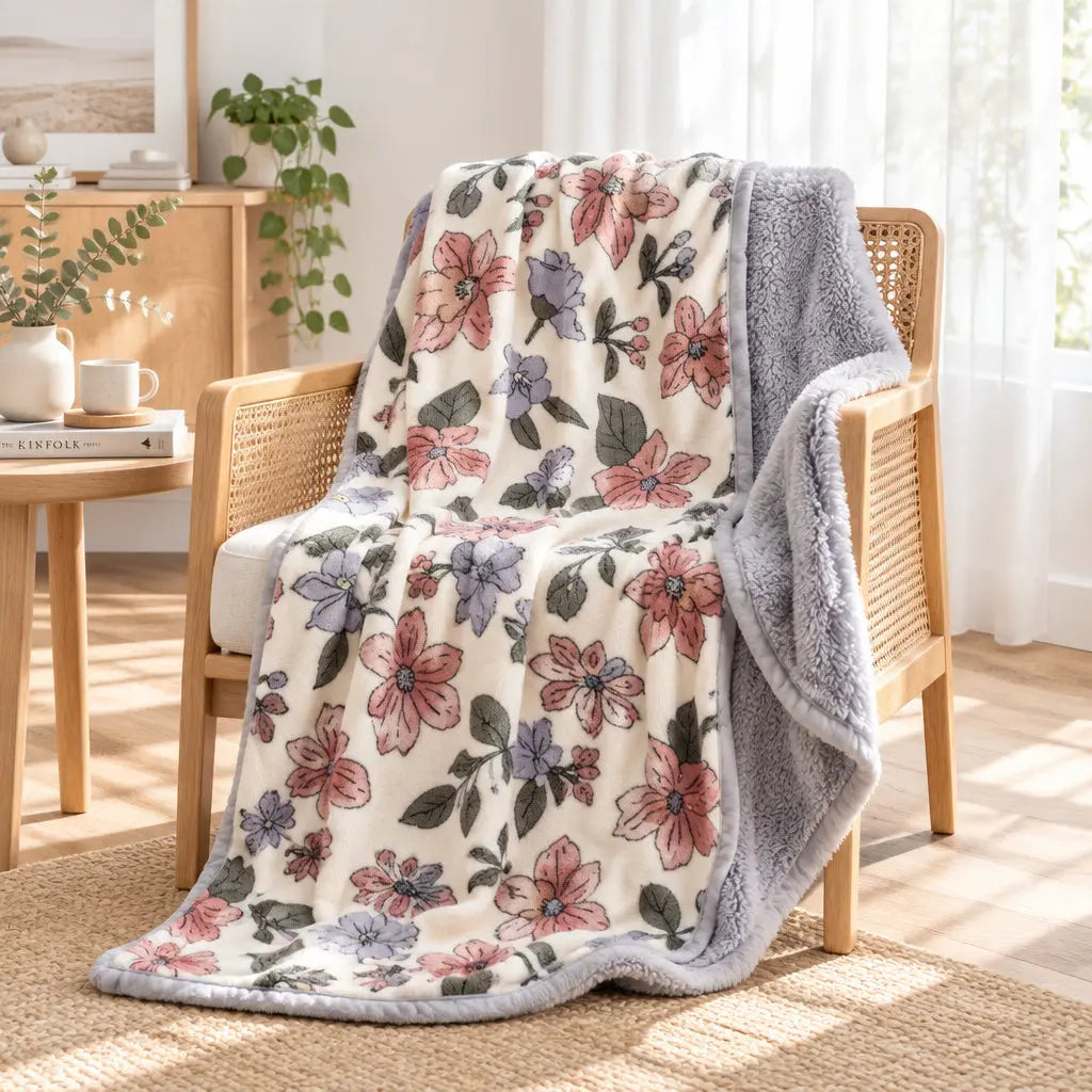 Scandinavian Winter Luxe Coral Fleece Throw Blanket Julia M LifeStyles