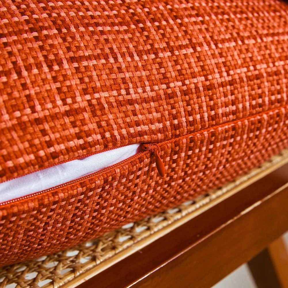 Cotton Linen Pillow Cover Orange Woven Waterproof Cushion Cover For Sofa Home Decoration Living Room Fundas De Cojines Nordic Julia M LifeStyles
