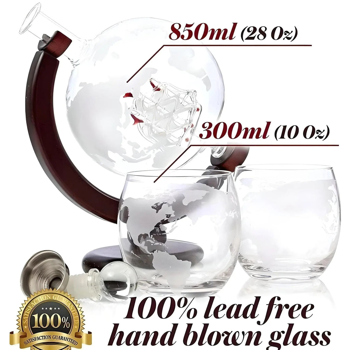 Creative Glass Decanter Set - Elegant Whiskey & Wine Globe Dispenser - Julia M LifeStyles