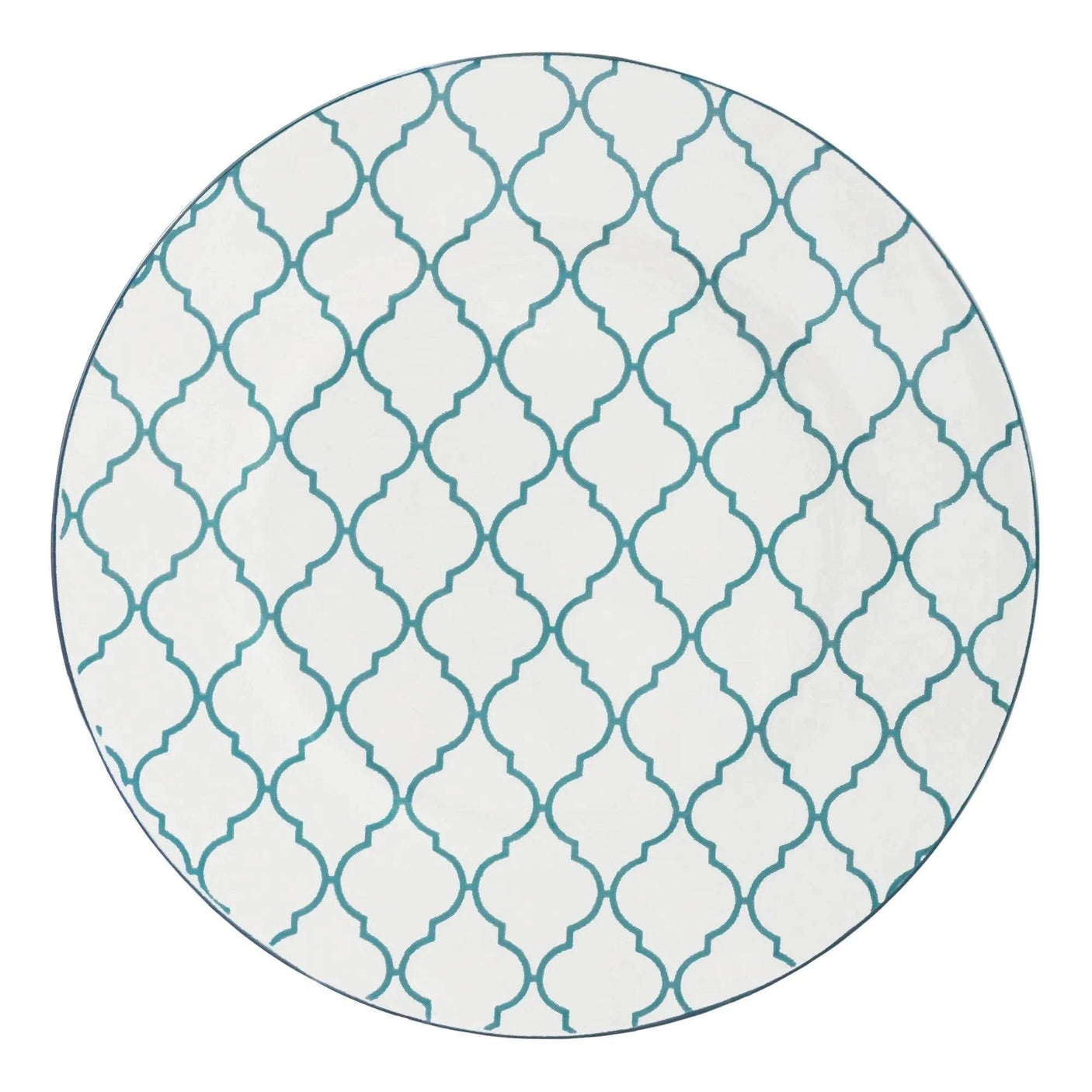 Turquoise Trellis 16-Piece Ceramic Dinnerware Set for Four Julia M LifeStyles