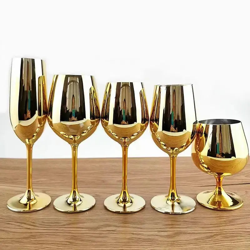 Sophisticated Electroplated Gold Crystal Champagne Glass - Julia M LifeStyles