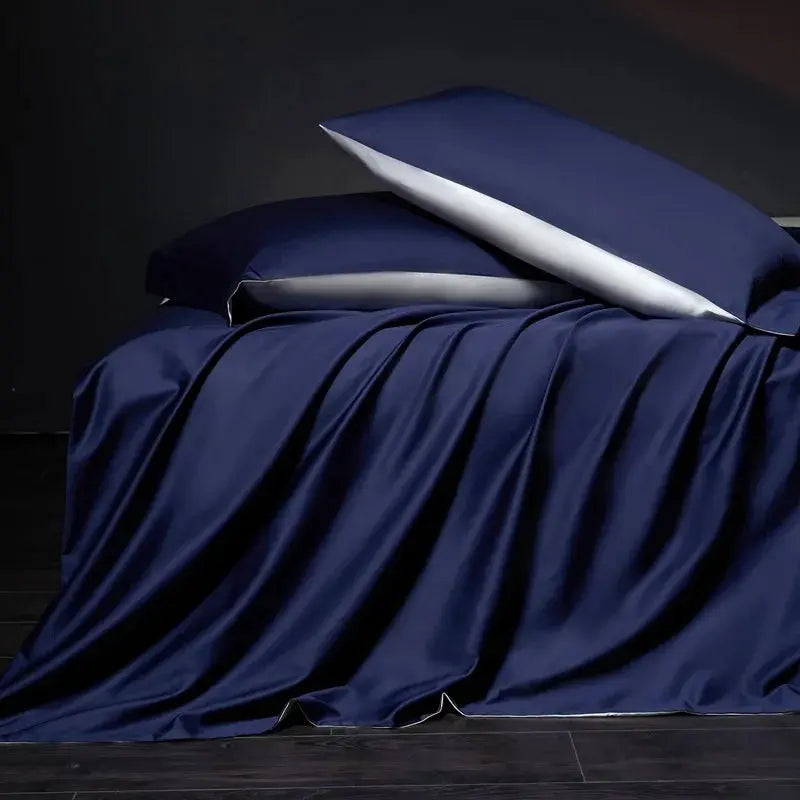 Luxury 100% Egyptian Cotton Reversible Duvet Cover Set in Silver & Purple - Julia M LifeStyles