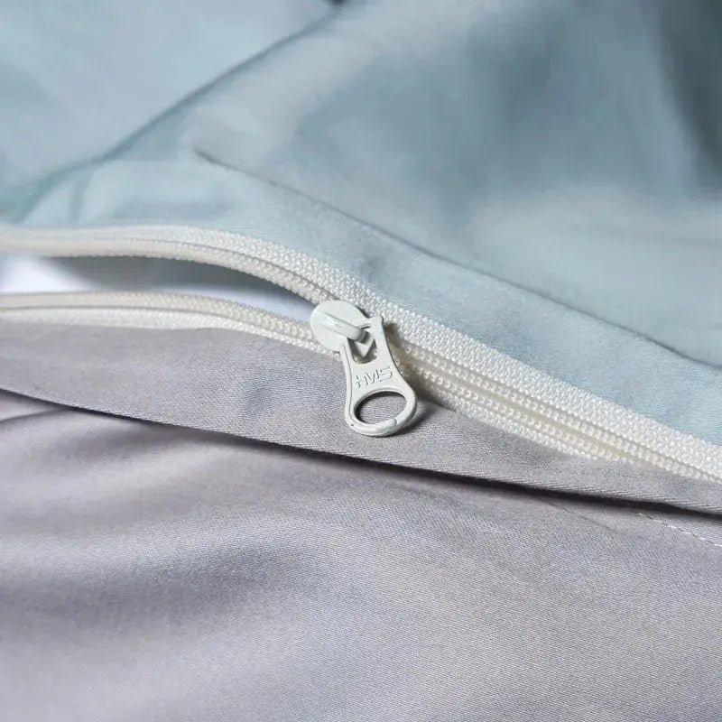 Luxury 100% Egyptian Cotton Reversible Duvet Cover Set - Silver & Purple Julia M LifeStyles