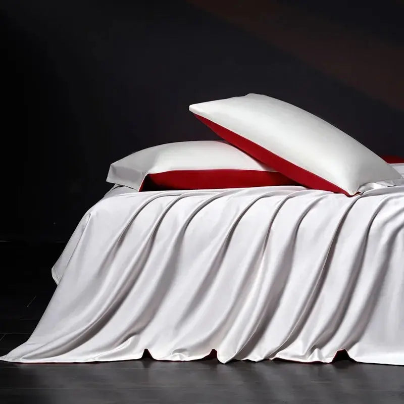 Luxury 100% Egyptian Cotton Reversible Duvet Cover Set - Silver & Purple Julia M LifeStyles