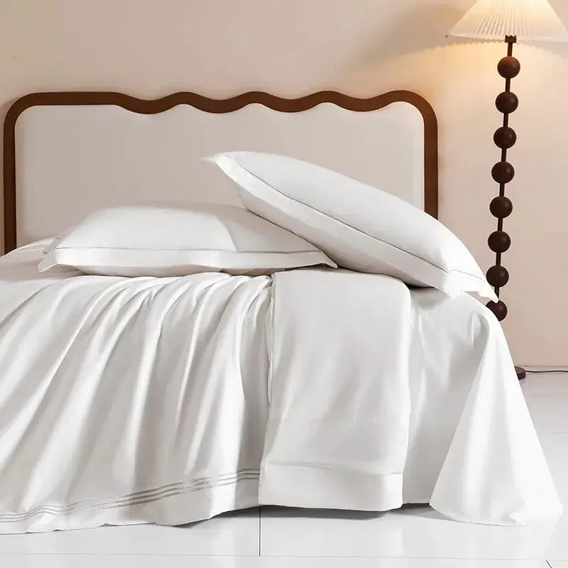 Luxury 1000TC Egyptian Cotton Duvet Cover Set with Silver Embroidery - Julia M LifeStyles
