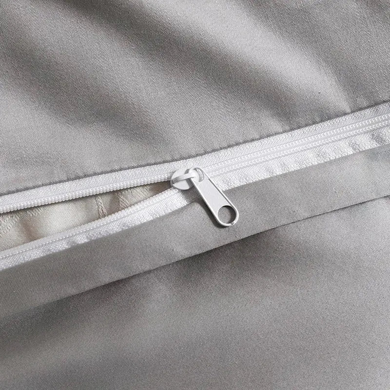 Luxury 1000TC Egyptian Cotton Duvet Cover Set with Silver Embroidery Julia M LifeStyles