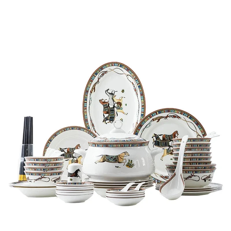 Elegant Bone China Horse Design Tableware Set Julia M LifeStyles