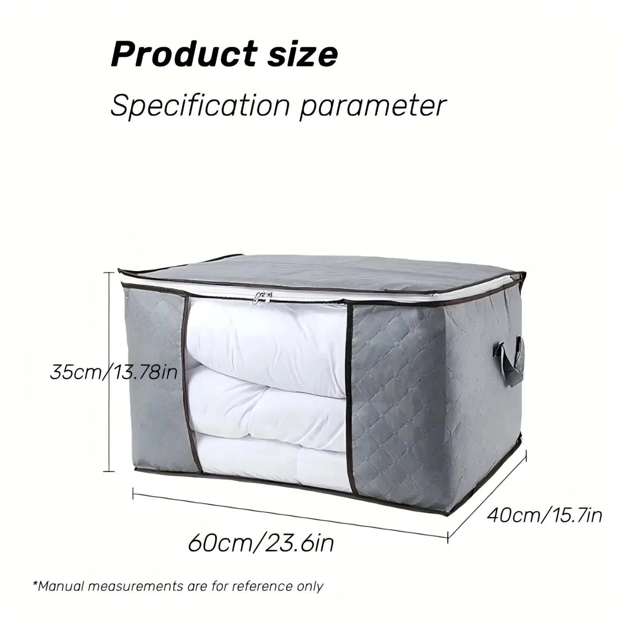 Extra Large Portable Storage Bag for clothing and quilts with clear window and sturdy handles