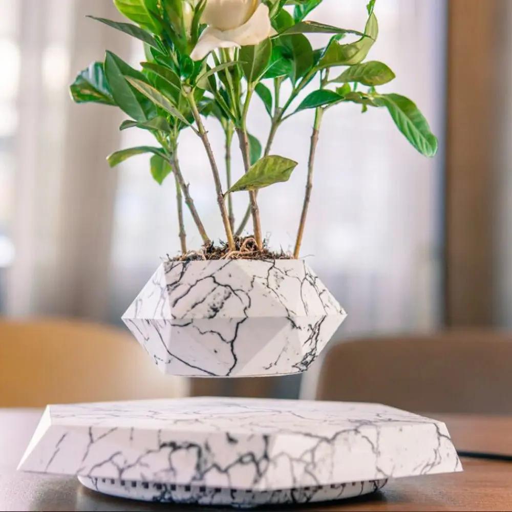 Floating Magnetic Levitating Flower Pot Bonsai Air Plant Pot Planter Potted For Home Office Desk Decor Creative Gift - Julia M LifeStyles