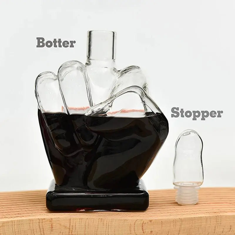 Middle Finger Shaped Glass Decanter by Julia M LifeStyles - Julia M LifeStyles