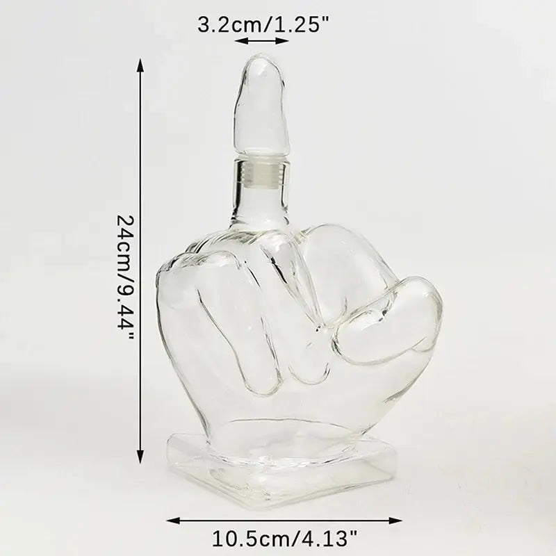 Middle Finger Shaped Glass Decanter by Julia M LifeStyles - Julia M LifeStyles