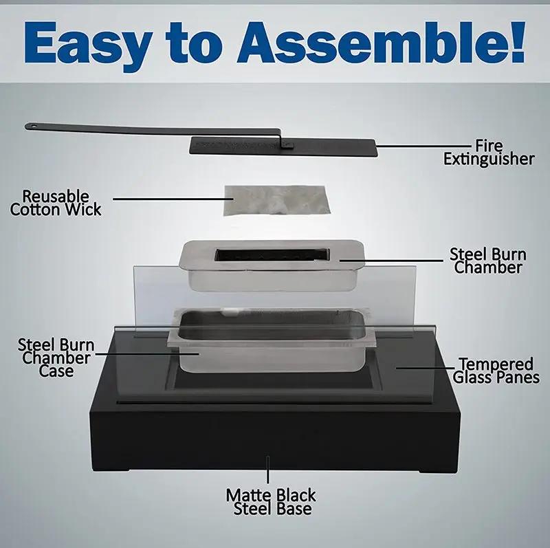 Indoor Fire Pit Mini Alcohol Lamp Fireplace Glass Table Accessories Personal Fireplace Indoor And Outdoor Camping Rectangle Fire Pit Alcohol Fireplace - Julia M LifeStyles