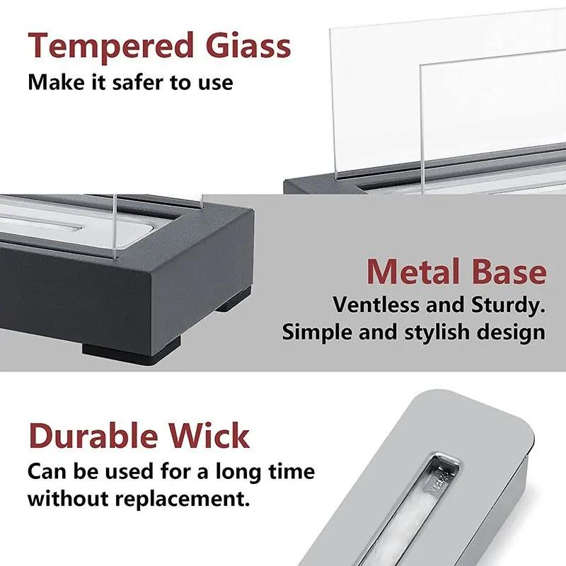 Indoor Fire Pit Mini Alcohol Lamp Fireplace Glass Table Accessories Personal Fireplace Indoor And Outdoor Camping Rectangle Fire Pit Alcohol Fireplace - Julia M LifeStyles