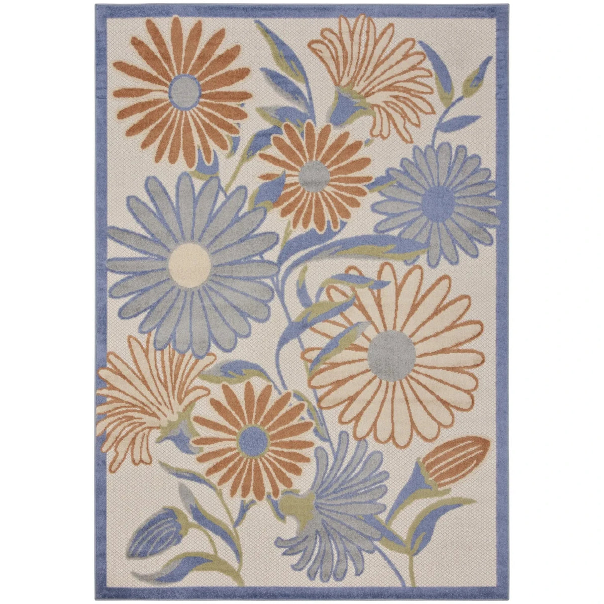 HMS 6' X 9' Beige Floral Indoor/Outdoor Area Rug Julia M LifeStyles