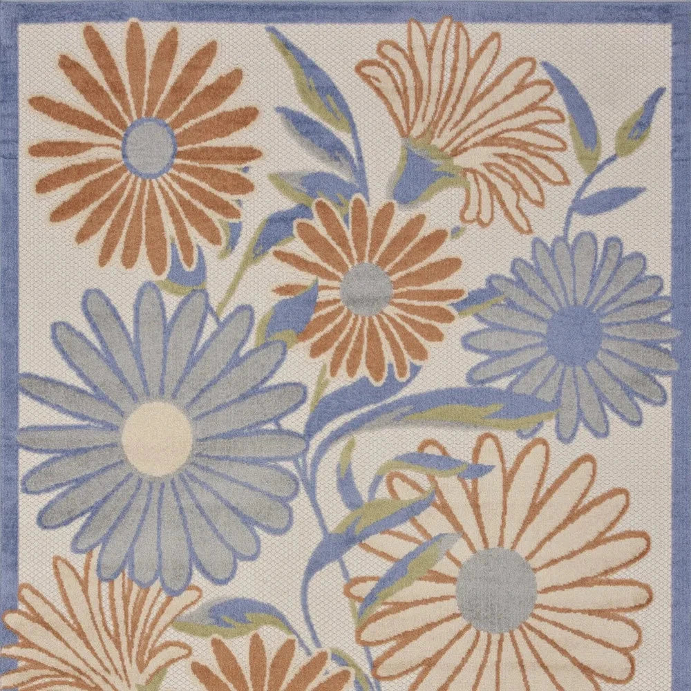 HMS 6' X 9' Beige Floral Indoor/Outdoor Area Rug Julia M LifeStyles