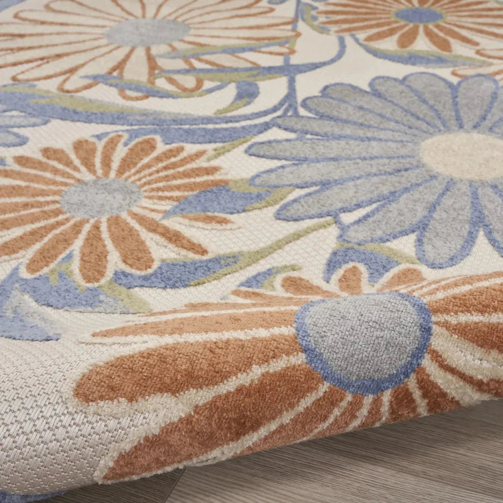 HMS 6' X 9' Beige Floral Indoor/Outdoor Area Rug Julia M LifeStyles