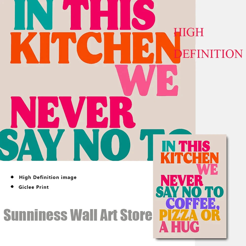 Colorful Kitchen Quote Canvas Art for Coffee & Tea Lovers Julia M LifeStyles