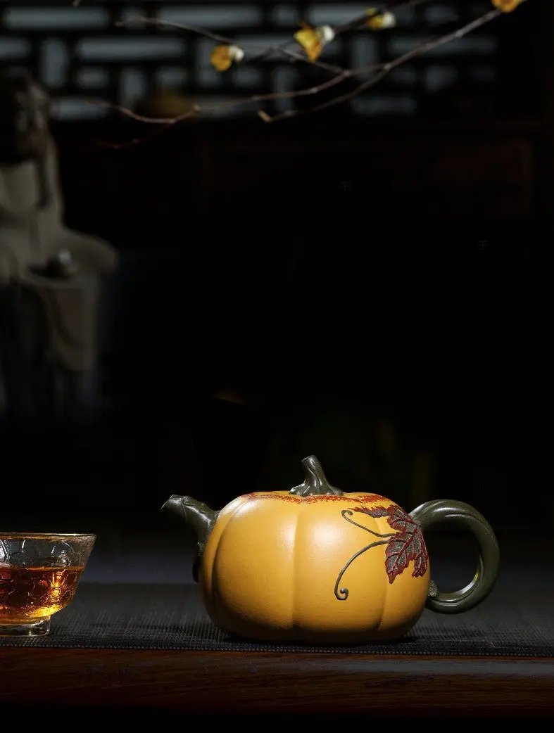 Opulent Dark-Red Enameled Pottery Teapot - Julia M LifeStyles