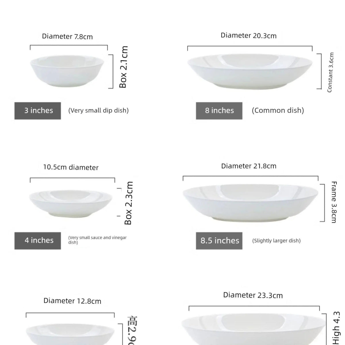 Pure White Tableware Porcelain Minimalist Size round Plate - Julia M LifeStyles