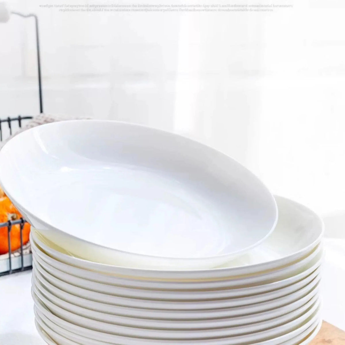 Pure White Tableware Porcelain Minimalist Size round Plate - Julia M LifeStyles