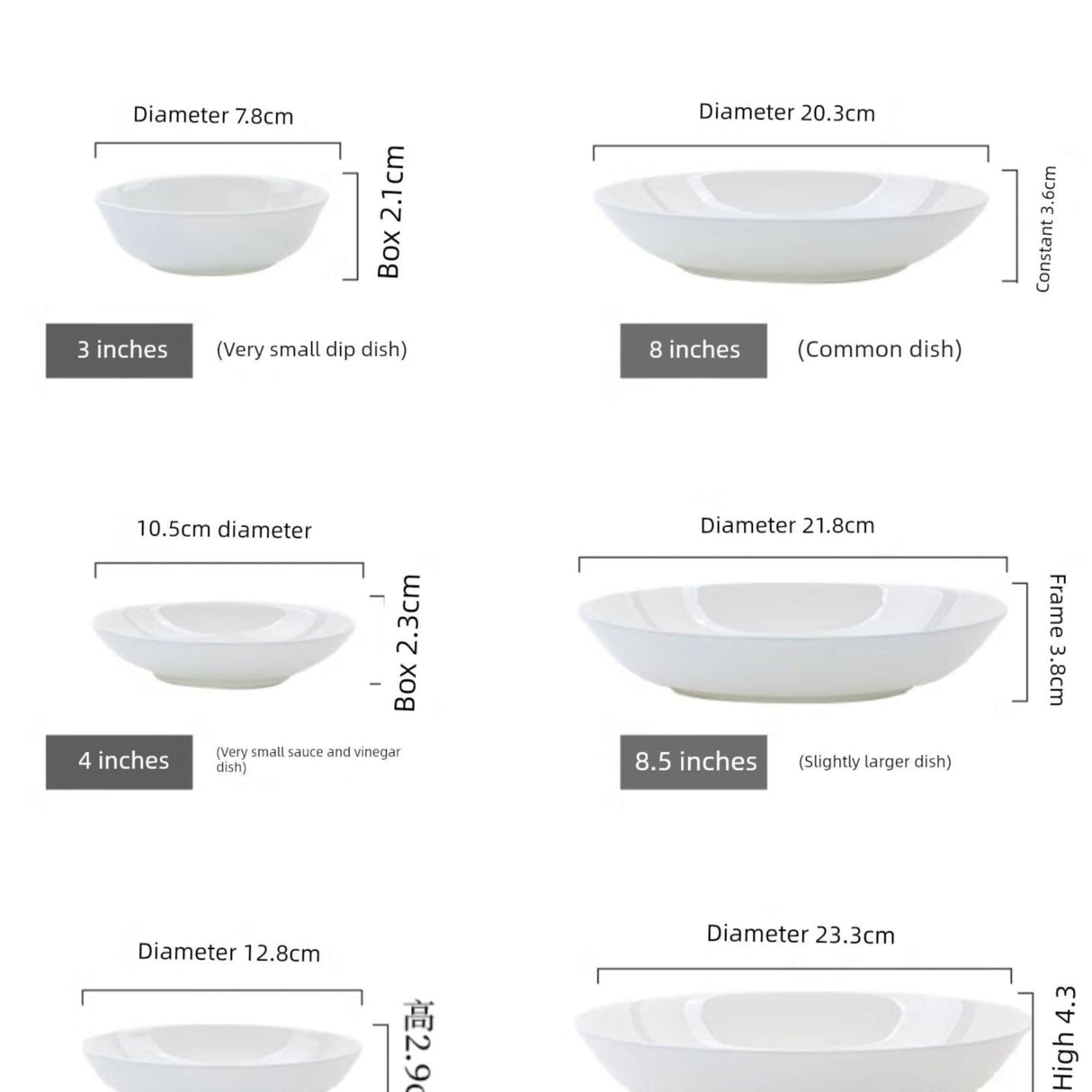 Pure White Tableware Porcelain Minimalist Size round Plate - Julia M LifeStyles
