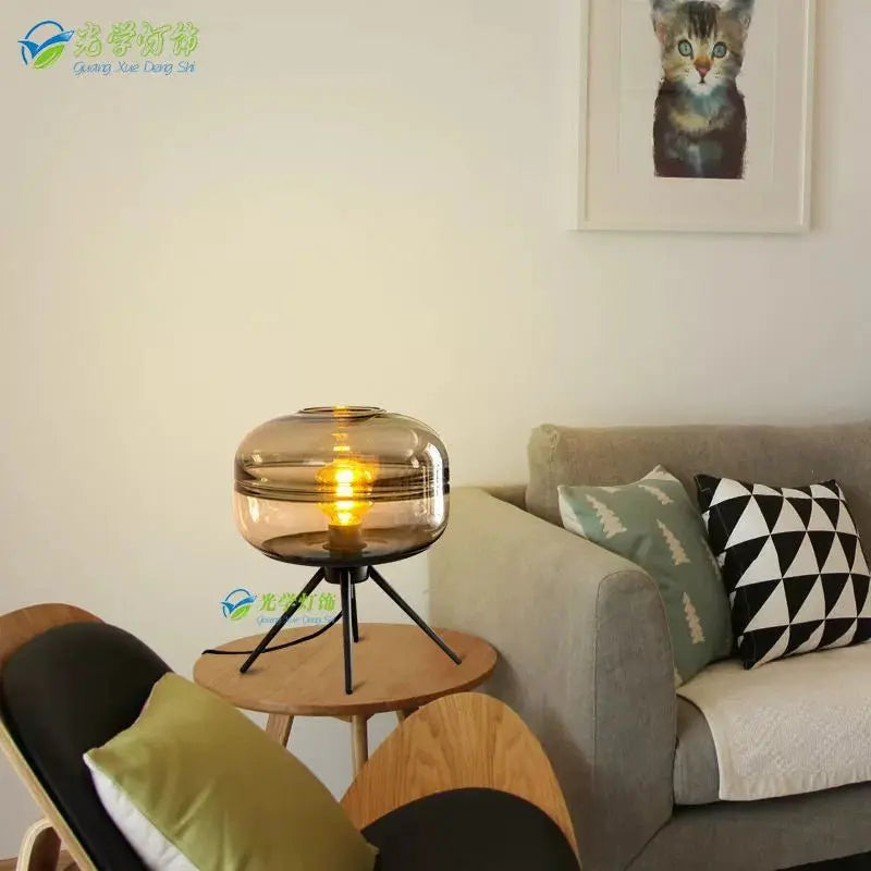 Modern Glass Table Lamp – Elegant Artistic Decor for Relaxation Spaces - Julia M LifeStyles