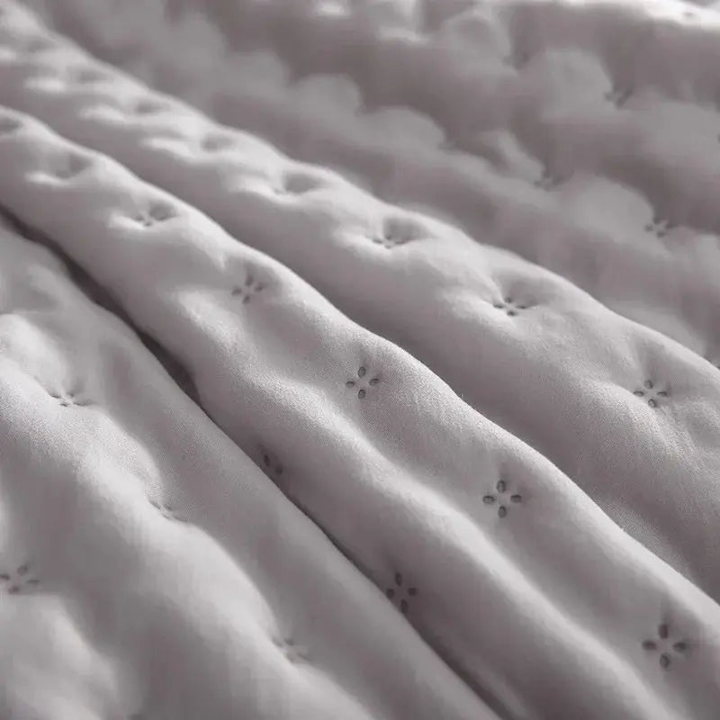 Stitch Taupe Quilt Set with 2Pillow Shams Reversible Quilted Bed Cover set Ultra Soft Lightweigh Microfiber Filler Dusty Pink - Julia M LifeStyles