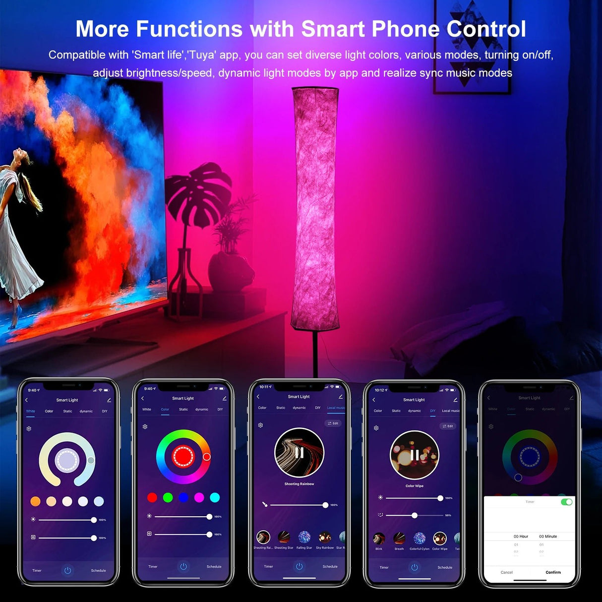 Julia M Lifestyles RGB Remote Control Floor Lamp - Julia M LifeStyles