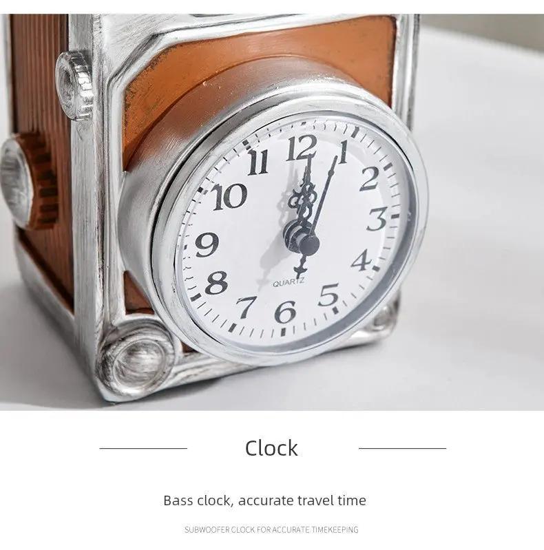 American Retro Clock Small Ornaments Home Decorations Living Room Desk Clock Desktop Clock For Home Bedroom Desk Clock Mute - Julia M LifeStyles