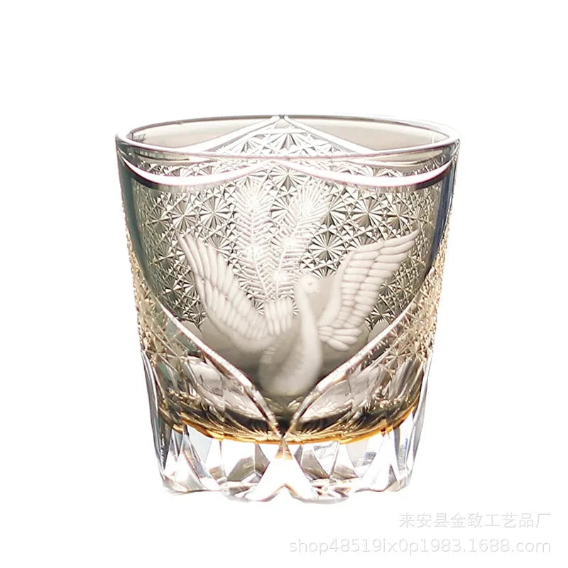 Classic Design Whiskey Wine Beer Water Cup Hand-Carved Foreign Shot Glass with Luxury Gift Box Julia M LifeStyles