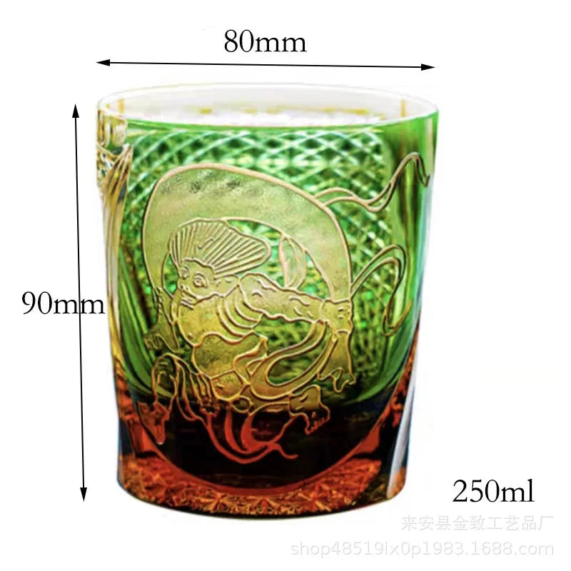 Classic Design Whiskey Wine Beer Water Cup Hand-Carved Foreign Shot Glass with Luxury Gift Box Julia M LifeStyles