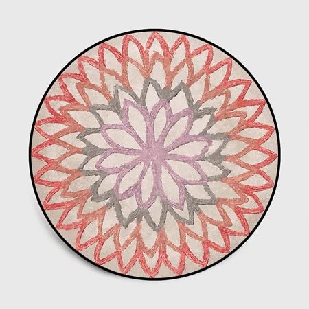 Floral Pattern Round Floor Mat by Julia M Lifestyles - Julia M LifeStyles